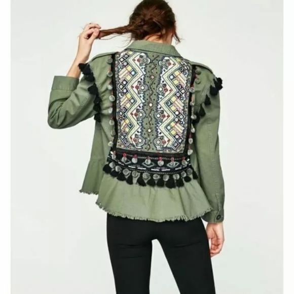 Zara Tops - Zara • Tassel Army Jacket Top